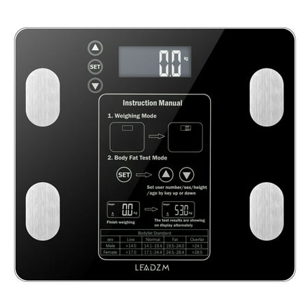 Health Scale Bmi Digital Body Fat Scale, Smart Bathroom Weight Scale Body Composition Monitor Health Analyzer for Body Weight, Fat, Water, BMI, BMR, Muscle Mass ()