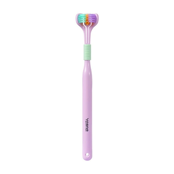 Cepillo de dientes de tres caras para adultos, para hombres y mujeres, de cerdas suaves y limpias, para adultos.
