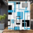 thumbnail image 6 of Abstract Geometric Black White Red Shower Curtain 3D Block Square Elegant Frame Modern r Fabric Bathroom with Hook Grey, 6 of 7