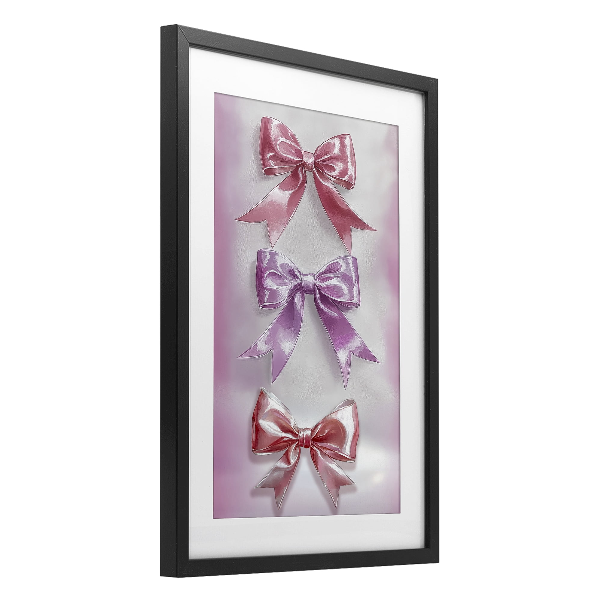 Stupell Industries Blush And Satin Elegance Black Framed Print Under Glass, design by Annabelle Hall