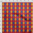 thumbnail image 3 of oneOone Cotton Jersey Bright Red Fabric Argyle Check Sewing Material Print Fabric By The Yard 58 Inch Wide, 3 of 4