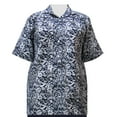 thumbnail image 1 of A Personal Touch Women's Plus Size Short Sleeve Button-Up Cotton Blouse with Pleats - Navy Field of Dreams - 1X, 1 of 3