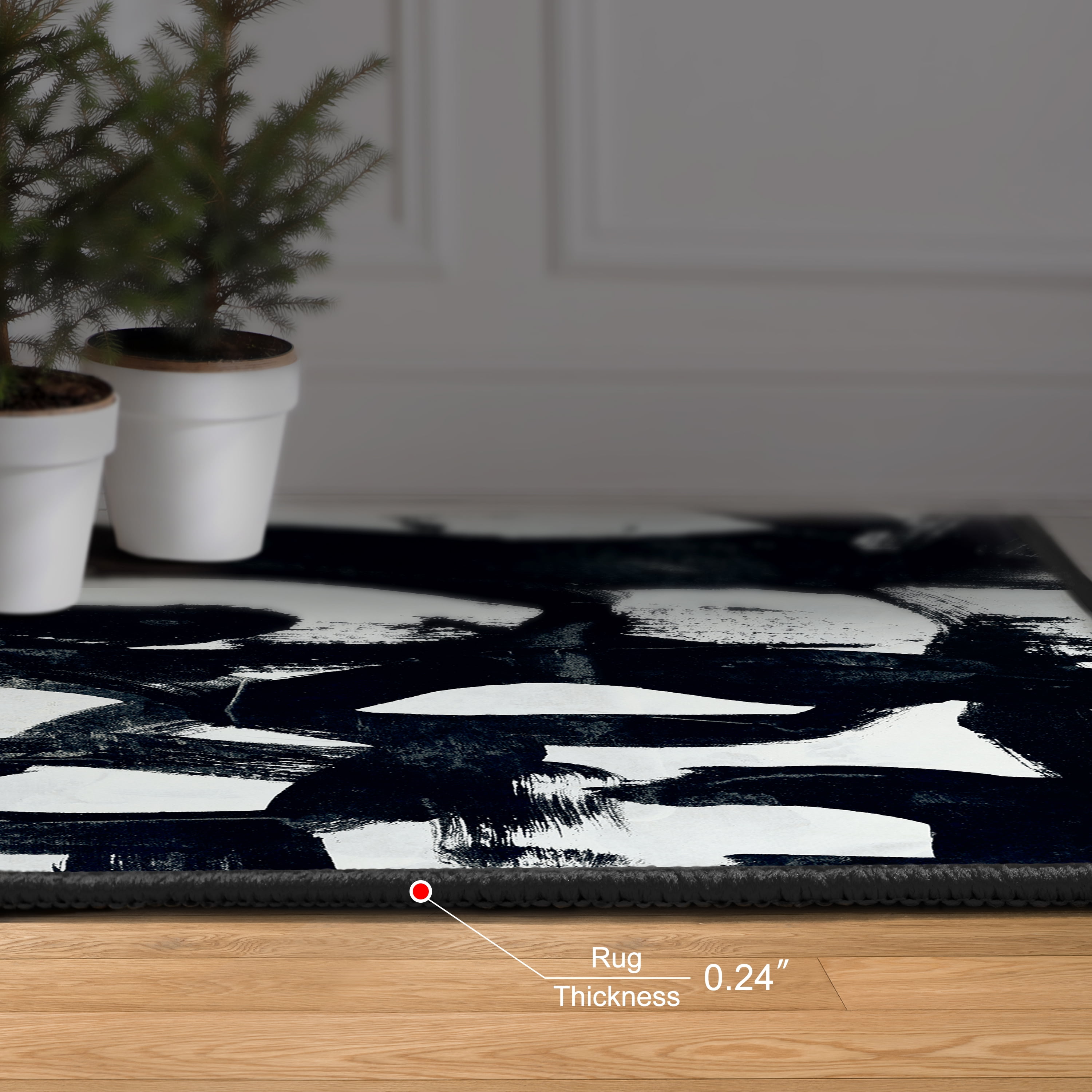 Graffiti Tangle I Washable Abstract Art Area Rug size 8'x10', Power-loomed, Heavenly Softness with Non-Slipping Backing