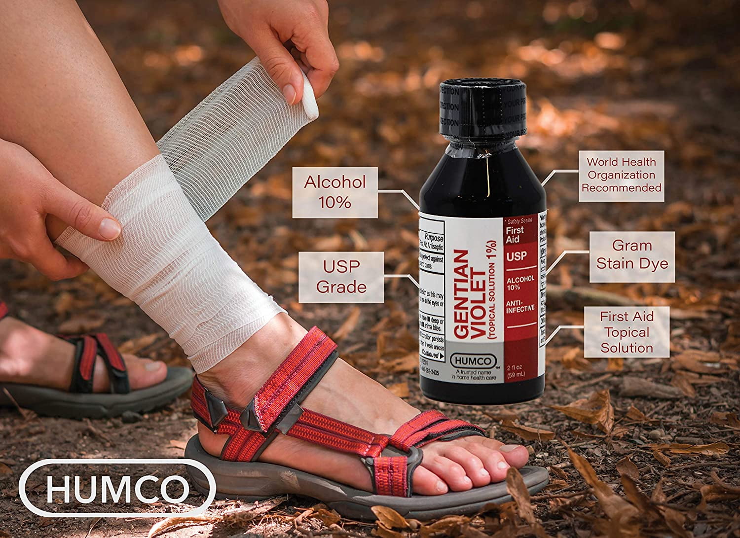 6 Pack - Humco Gentian Violet Topical Solution 2% 2 oz