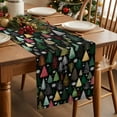 thumbnail image 5 of Christmas Tree Cotton Linen Table Runner for Dining Kitchen, Winter Colorful Xmas Trees Snowflakes Wedding Outdoor Party Tablerunners Decoration, Dresser Scarf Coffee Tablecloth Runners 14x72 Inches, 5 of 9