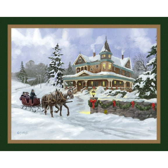 Christmas Day Panel Cotton Fabric