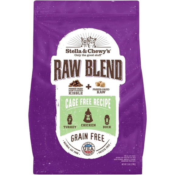 Stella & Chewy's Baked Kibble for Cats - Raw Blend Cage-Free Recipe - 2.5 Pound Bag
