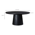 thumbnail image 3 of Cember Black Mango Wood Dining Table Rustic Dining Room Furniture, 3 of 7