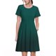 thumbnail image 1 of Balery Dark teal green Vestidos sueltos de manga corta para mujer, vestidos de verano 2025, vestidos casuales de corte A con vuelo., 1 of 6