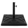 Walker Edison Polyresin Metal Square Umbrella Base in Black