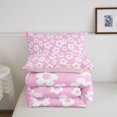 thumbnail image 5 of Homewish Pink Boho Floral Twin Comforter Sets,Kawaii Cartoon Themed Bedding Set,Pink Reversible,2pcs,1 Comforter and 1 Pillowcase, 5 of 7