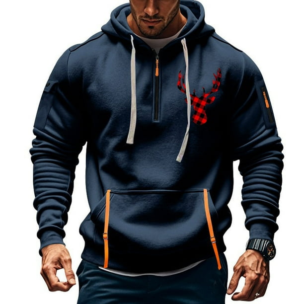 Sudadera con capucha para hombre, informal, con estampado, deportiva, de manga larga, blusa de poliéster