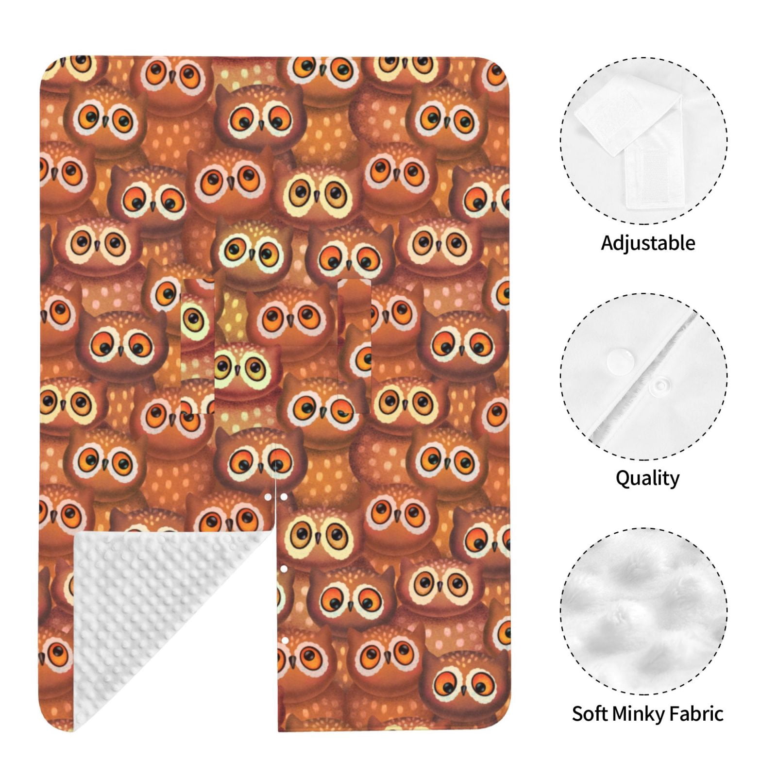 Naloa Brown Owl Baby Car Seat Cover, Breathable Baby Carrier Cover, Multiuse Baby Carrier Cover & Nursing Breastfeeding Cover