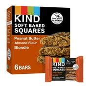 KIND Soft Baked Gluten Free Peanut Butter Almond Flour Blondie Squares, 1.4 oz, 6 Count
