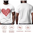 thumbnail image 4 of T-Shirts for Men, Valentine's Day Red Lip Prints Crew Neck Cotton T-Shirt Men's Short Sleeve Romantic Kisses Heart, 4 of 8
