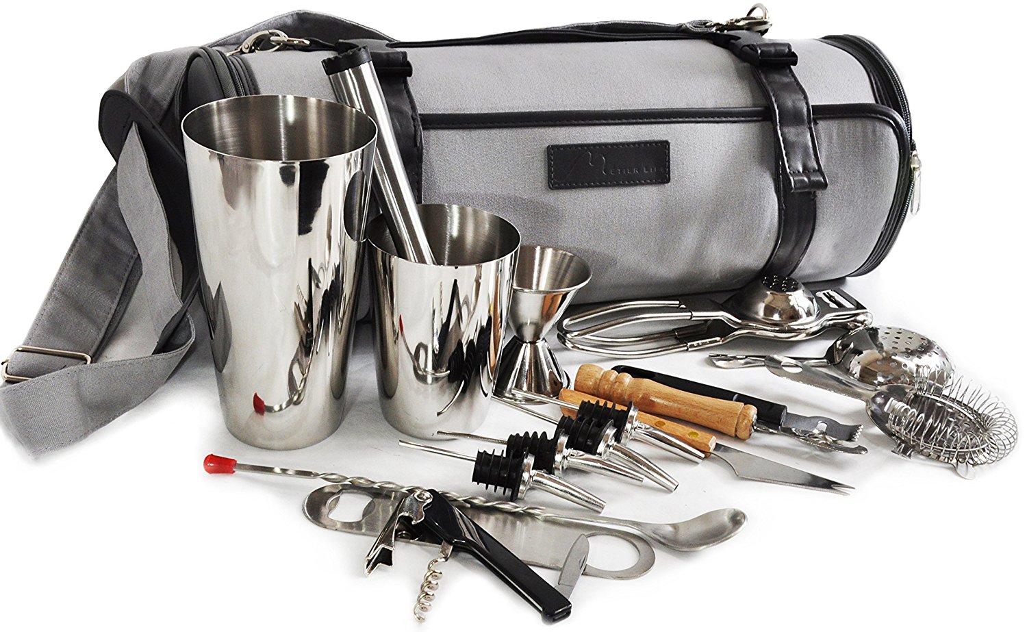 Metier Life Bartender Roll by Metier Life 18Piece Barware Tool Set