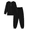 Black, variant on Boys Pajamas Long Sleeve Henley Top and Pants Boys 2 Piece Pajama Set Sleepwear