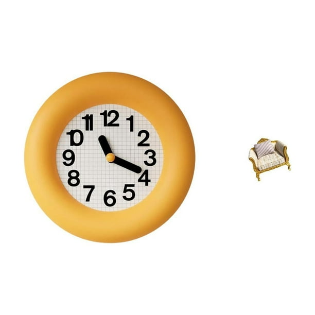 Reloj De Madera Silencioso De Estilo Contemporáneo Y Sofá En Miniatura Para Cocina, Comedor, Dormitorio, Casa De Muñecas, Bricolaje, Escena De La Vida Cotidiana, Muebles De Simulación