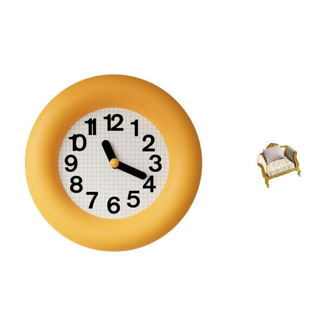 Reloj De Madera Silencioso De Estilo Contemporáneo Y Sofá En Miniatura Para Cocina, Comedor, Dormitorio, Casa De Muñecas, Bricolaje, Escena De La Vida Cotidiana, Muebles De Simulación