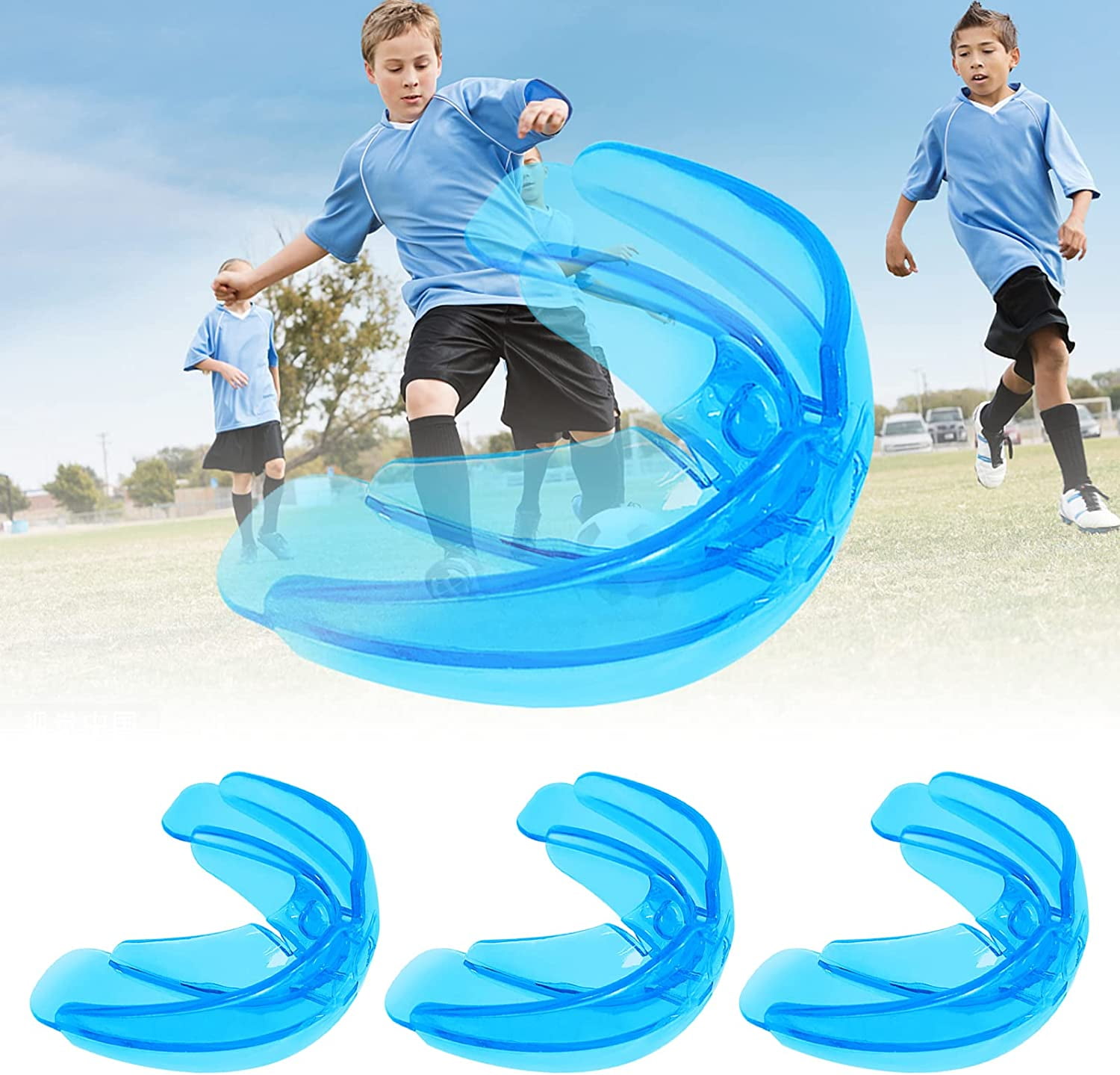 2Pcs Football Mouth Guard with Strap. Large Soft Youth Mouth Guard