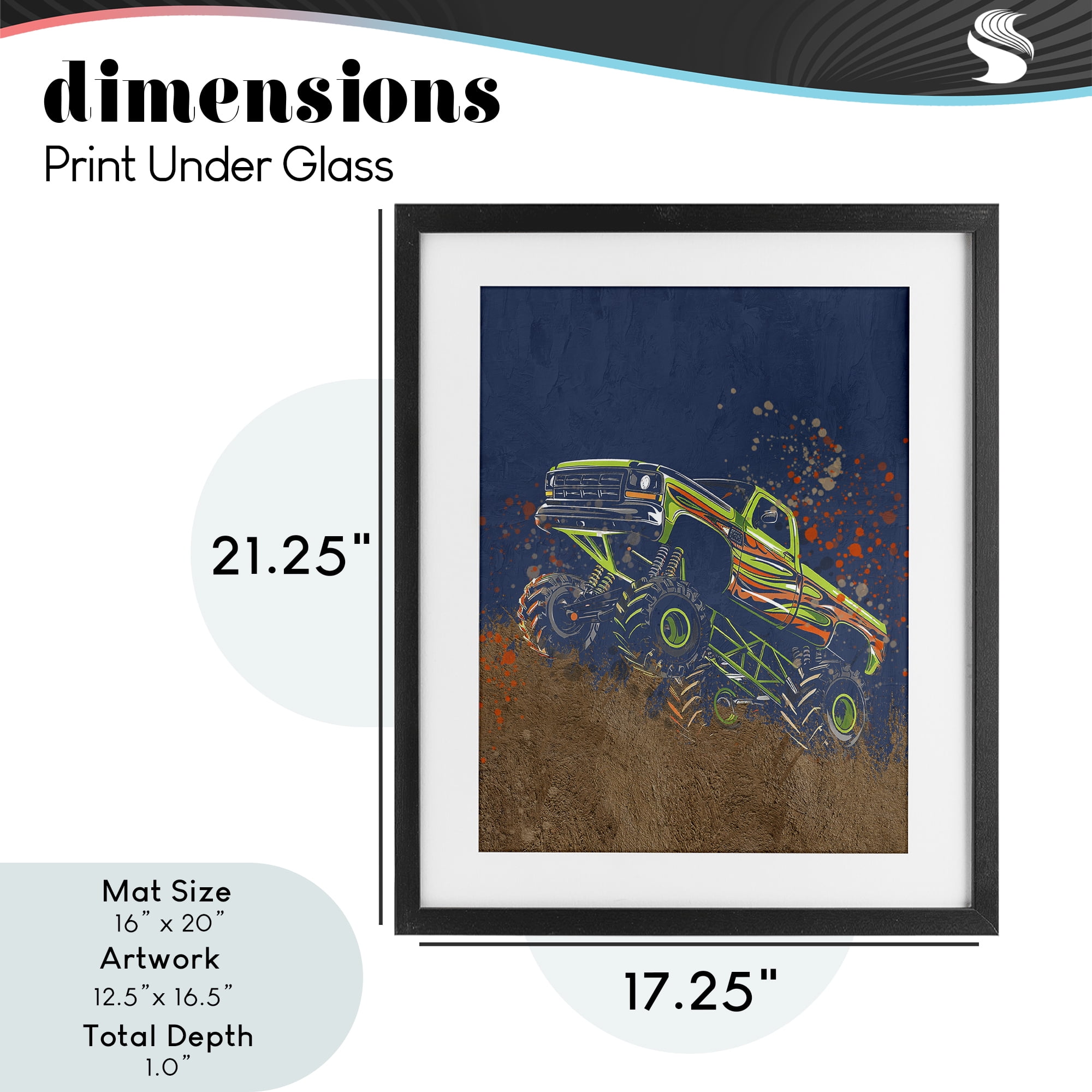 My Jam Truck Adventure Black Framed Print Under Glass, design by Kim Allen