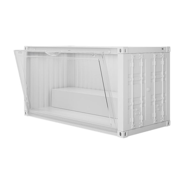 Bunblic Display Case for Collectibles Countertop Cube Two Level Stackable Display Box Showcase for Figures Cosmetic Model Cars Models without light white