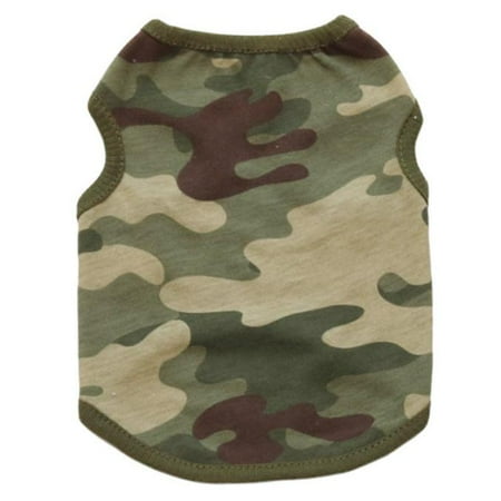 - Woodland Camouflage Cotton Vest Dog Clothes Teddy Pet Clothing