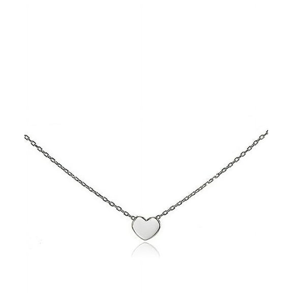 18K White Gold Plated Heart Pendant Necklace