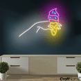 thumbnail image 2 of Craftnamesign Ice Cream Cone Neon Light Art For Ice Cream Gelato Bar Store Wall Decor, 2 of 5