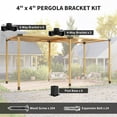 thumbnail image 3 of Outsunny DIY Pergola Kit, Pergola Brackets with 3-Way & 4-Way Corner Brackets and Post Base for 4"x4" (Actual 3.6"x3.6") Lumber, 12 PCS, 3 of 9