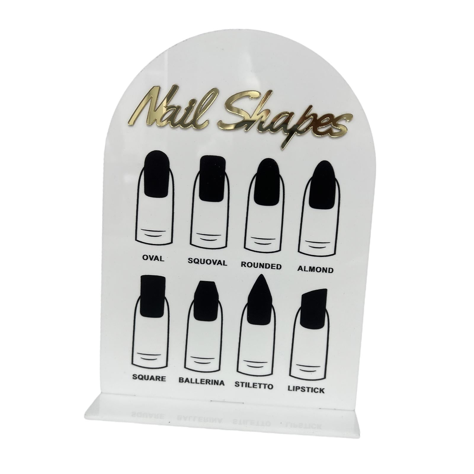 TOOYFUL 2x Nail Tip Display Board Acrylic Manicure Display for Nail Salon