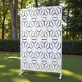 thumbnail image 2 of Tcbosik Metal Privacy Screen for Outdoor & Indoor Use, Free Standing Privacy Fence for Patio, Garden, Poolside, 76"H x 48"W Decorative Privacy Panel, Easy Assembly, White, 2 of 8