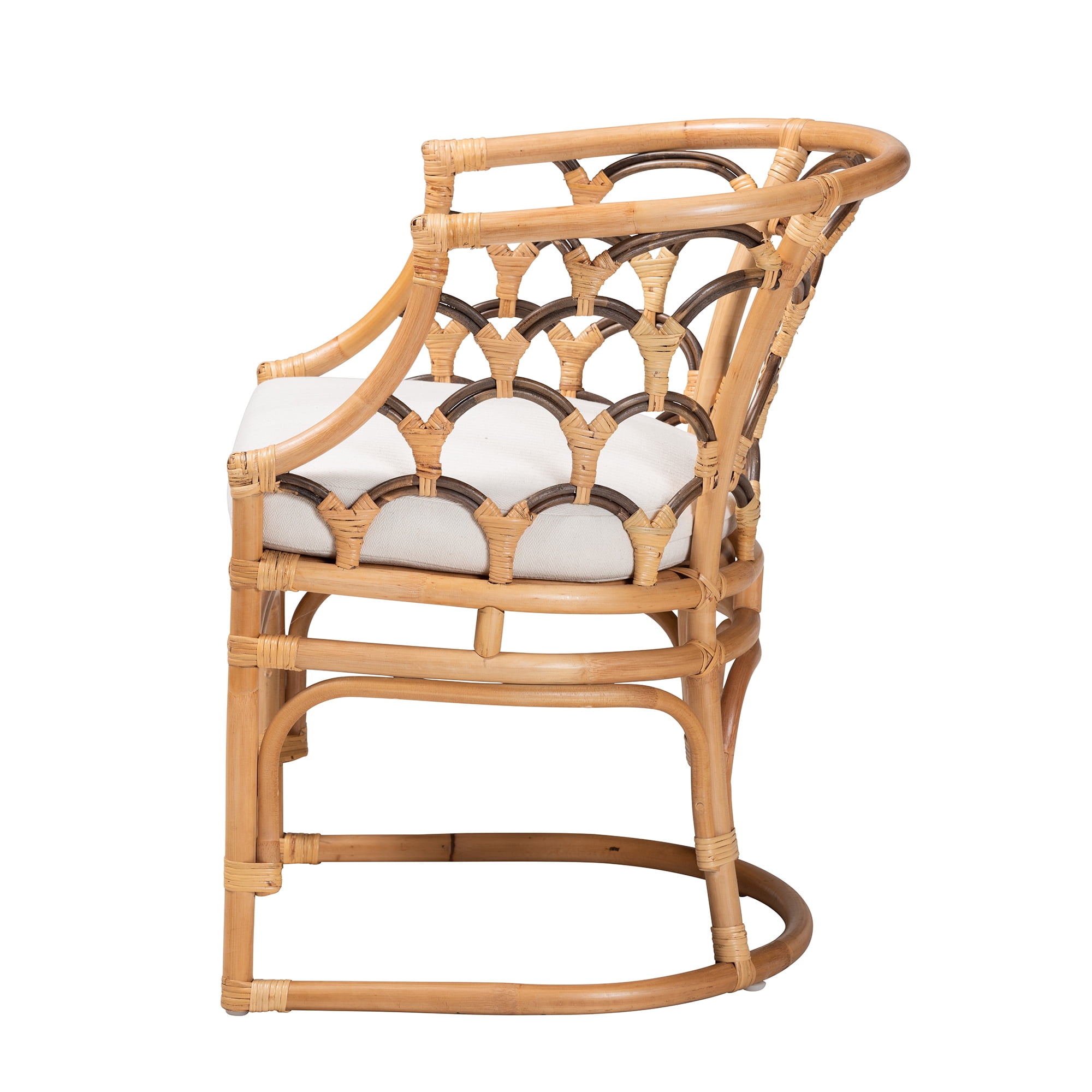 bali & pari Aster Rattan BOHO Accent Chair, Natural Brown