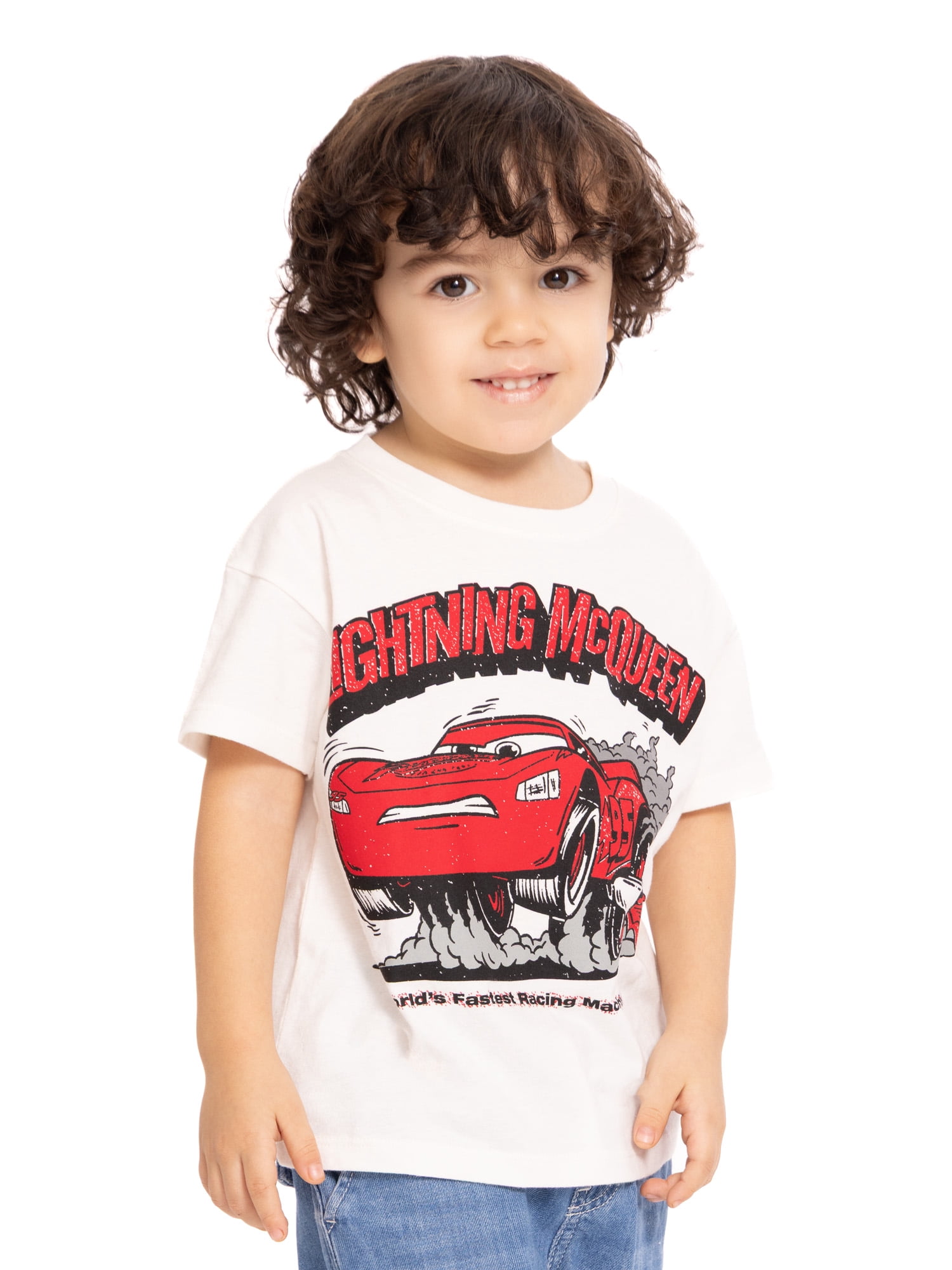 Disney Pixar Cars Toddler Graphic Crewneck Tee with Short Sleeves, Sizes 12M-5T
