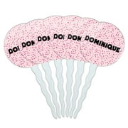 Dominique Cupcake Picks Toppers - Set of 6 - Pink Speckles