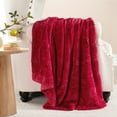 thumbnail image 3 of Home Soft Things Christmas Herringbone Faux Fur Throw - Chilli Pepper - 50" x 60", 3 of 11