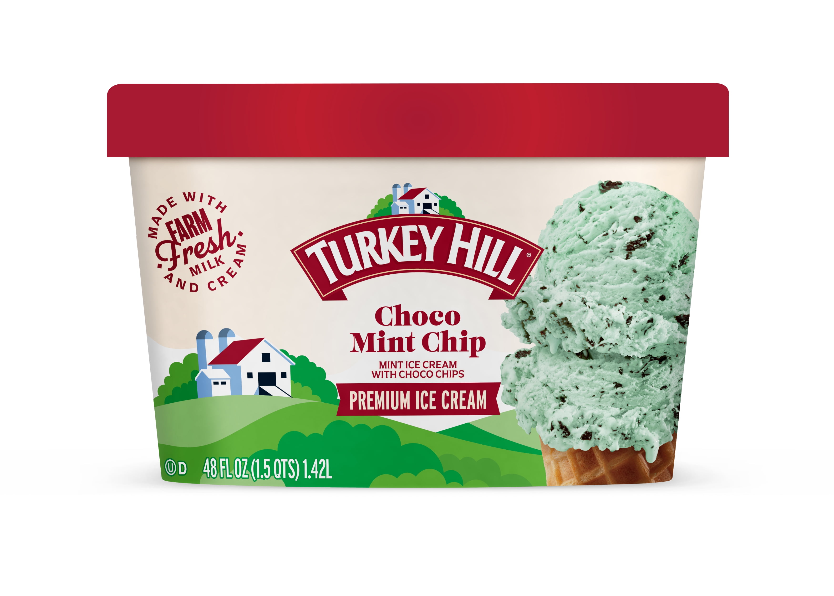 Turkey Hill Choco Mint Chip Premium Ice Cream, 48 fl oz