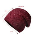 thumbnail image 2 of EnJoCho Women Warm Wool Hat Fashion Winter Cold Proof Hat Ear Protection Knitted Pullover Hat Matching Striped Knit Winter Hat Women'S Modern Ribbed Knit Slouchy Hat Ladies Versatile Slouchy Knit Hat, 2 of 3