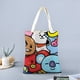 thumbnail image 2 of BT21 Bolso de tela con estampado de lienzo para mujer, bolsa de compras reutilizable y estética, con cremallera interior, regalo para mujer, 35 × 40 cm., 2 of 6