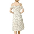 thumbnail image 4 of MODA NOVA Junior's Spaghatti Straps Ruffled Asymmetrical Midi Dress White Floral M, 4 of 7