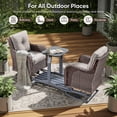 thumbnail image 3 of PARKWELL Outdoor Wicker Glider Chairs Set with Center Table, 2 Cushioned Patio Glider Chairs on Sliding Base, Smooth Forward and Back Gliding Motion for Porch, Deck, Backyard, Brown/Beige, 3 of 11