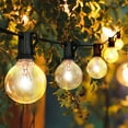 thumbnail image 6 of JONATHAN Y 25-Light Indoor/Outdoor 25 ft. Contemporary Rustic Incandescent G40 Bistro Globe Bulb String Lights, Black, 6 of 7