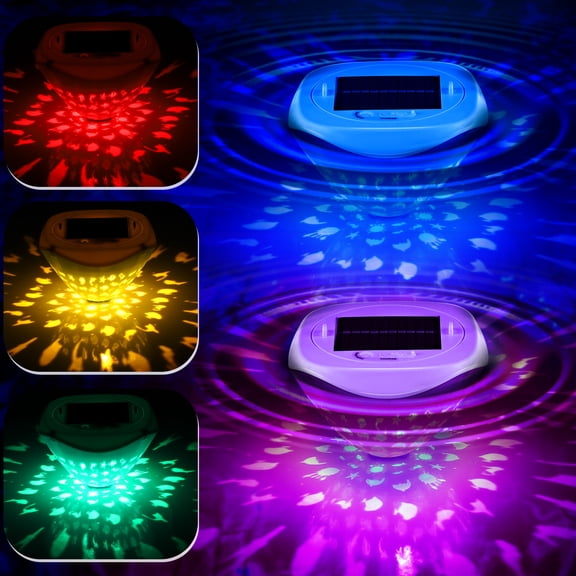 Flaremore Solar Floating Pool Lights, 2-in-1 Solar and Rechargeable Floating Pool Lights LED Color Changing Waterproof Pool Lights for Inground & Above Ground Pool, Bathtub, Pond, Party Decor