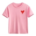 thumbnail image 5 of Piuwrlz Short Shirts Sleeve Kids Girls Graphic T-Shirts Crew Neck Pullover Pink Size 11-12 Years, 5 of 7