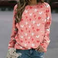 thumbnail image 2 of Womens Valentines Long Sleeve Shirts Casual Oversized Round Neck Printed Pullover Lightweight Tops Fall Clothes, 2 of 4