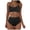 Black, variant on Wamejoo Womens Tummy Control Bathing Suits Modest High Waisted Bikini Sets Cute Halter 2 Piece Swim Suits (Black, L)