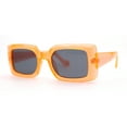 thumbnail image 2 of Mod Rectangle Minimal Pop Color Womens Sunglasses Orange Solid Black, 2 of 4