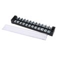 thumbnail image 2 of 2PCS Dual Row Screw Terminal Strip Fixed High Current Terminal Blocks with Cover 600V 25A 12 Position (2512), 2 of 2