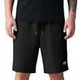 thumbnail image 4 of Men's Biker Shorts Casual Solid Color Drawstring Wide Leg Spandex Elastic Waist Gym Shorts with Pockets Black S-3XL, 4 of 9