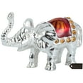 thumbnail image 3 of Matashi Silver Plated Crystal Studded Family of Elephants Ornaments, 3 of 7